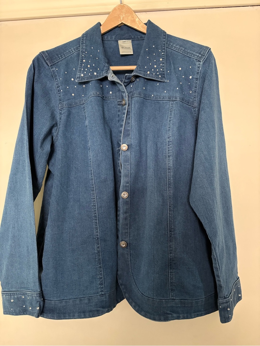 Blair Denim jacket with rhinestone accents
